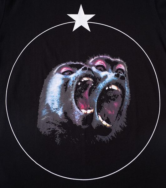 

2020 новый летний mens дизайнерский бренд футболка с коротким рукавом ти рев орангутанг обезьяны circle star tshirt кастрировать хлопок tee, White;black