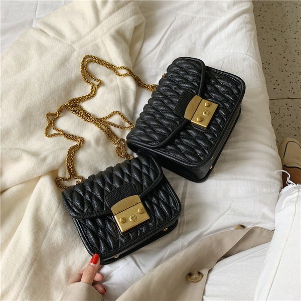 

female crossbody bag retro 2020 autumn and winter new plaid chain fashion lock small square shoulder messenger bag women handbag