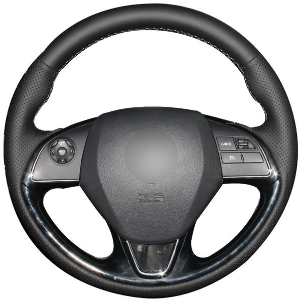 

black synthetic leather car steering wheel cover for mitsubishi outlander asx 2016