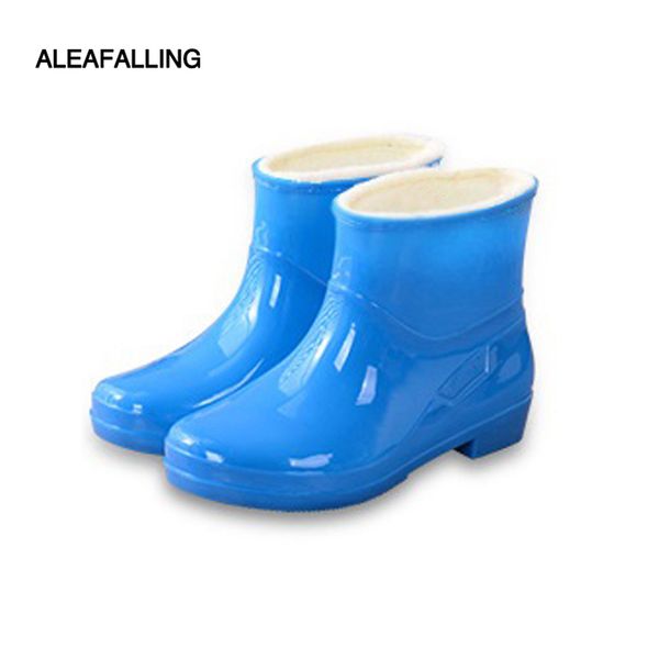 

aleafalling fashion short ankle rain boots waterproof flat shoes woman rain woman water rubber ankle boots lace up botas w-012, Black