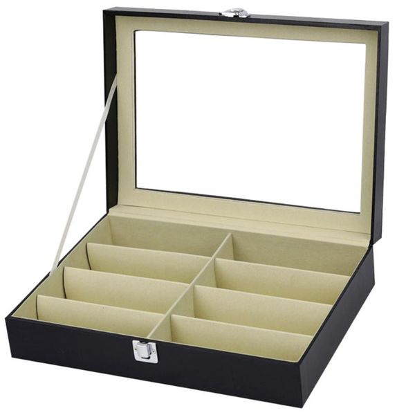 

оправы дело организатор коллекция износостойкий отсек для хранения прозрачный дисплей кожа pu, Silver