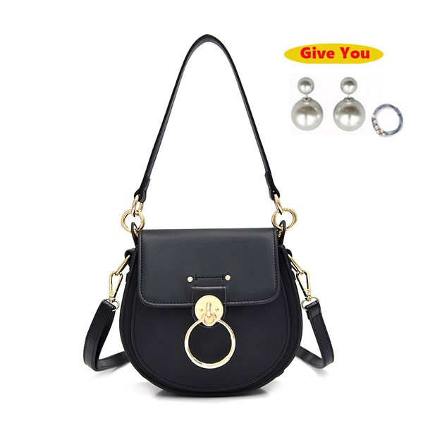 

luxury women bag pu leather shoulder bag metal ring designer female clutch vintage mini saddle bags ladies handbag