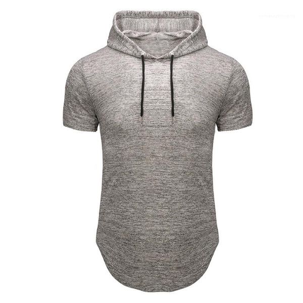 

fashion slim fit short sleeve casual tees homme designer mens hooded leisure fitness tshirt summer, White;black