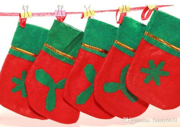 

moq=60pcs 2015 christmas socks wholesale non-woven christmas stockings green mouth applique stocking red and green gifts socks ing