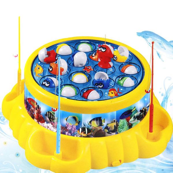 

children's kids fishing board toy game fish electric magnetic educational rotating an88