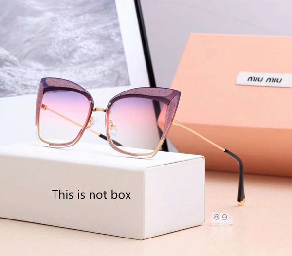 

designer sunglasses luxury sunglasses brand miu89 for woman glass driving uv400 butterfly style with box goddess qualities high quality, White;black