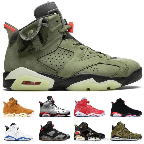 

6 travis scotts 6s mens basketball shoes green infared black unc dmp gatorate oreo sports designer outdoor sneaker us 7-13