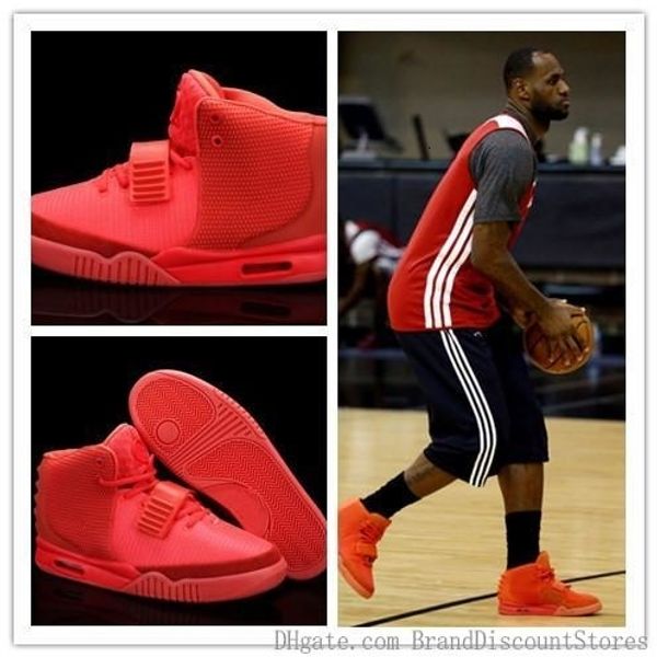 

с box) высокое качество горячей продажи kanye west 2 красный октябрь nrg красный розовый октябрь баскетбол обувь мужчины кроссовки ii glow