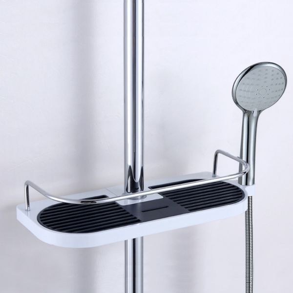 

household adjustable bathroom shower bar storage shelves organizer for shampoo conditioner soap and other bathroom accessories