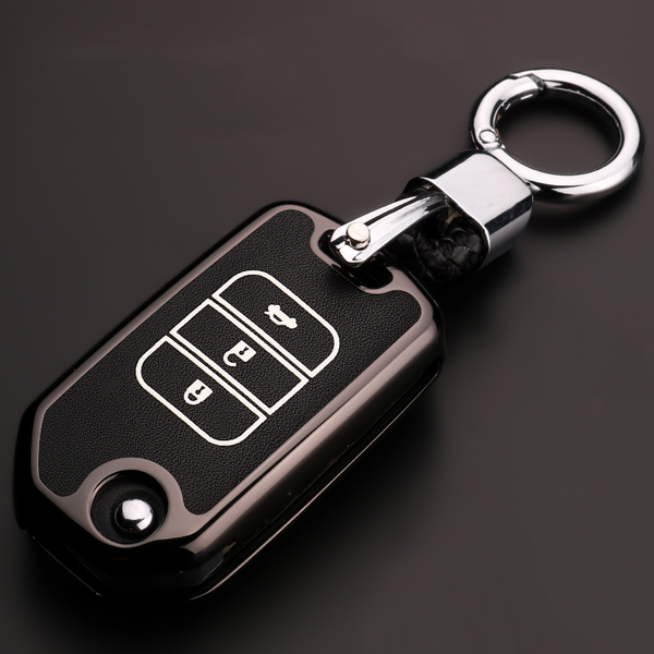 

zinc alloy car remote key case cover for 2016 2017 pilot accord civic crv cr-v hrv hr-v fit jazz auto key shell keychain