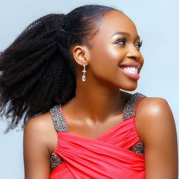 

4c coily curly natural puff clip in human hair ponytail textured for black women raw indian hair double drawn 120g