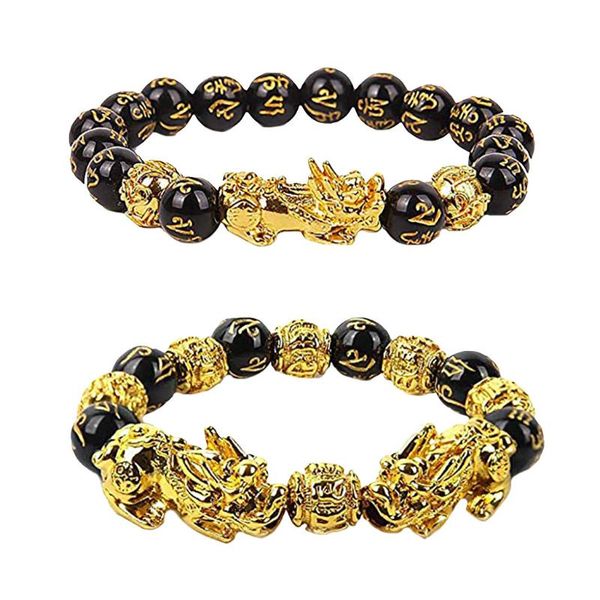 

creative bohemian retro golden six-character men's beads bracelet friendship bracelet jewelry gift #m, Black