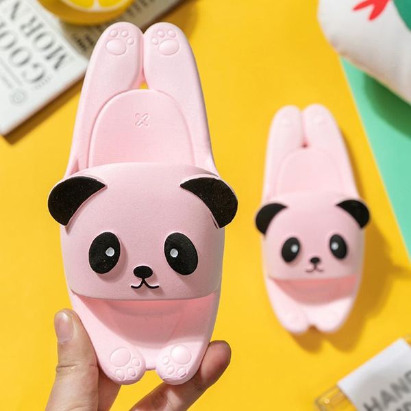 

panda slippers women beach summer bathroom shoes cute home slippers funny womens slides big size indoor chinelo, Black