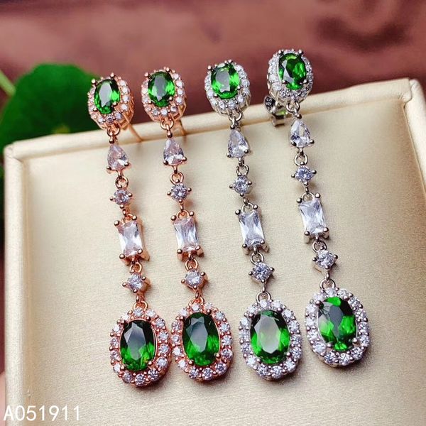 

kjjeaxxcmy изысканные ювелирные изделия натуральный диопсид стерлингового серебра 925 женщин серьги поддержка тест красивый, Golden;silver