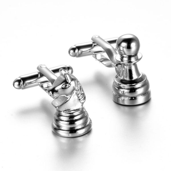 

vintage silver chess shape men's shirt cufflinks cuff links jewelry gifts