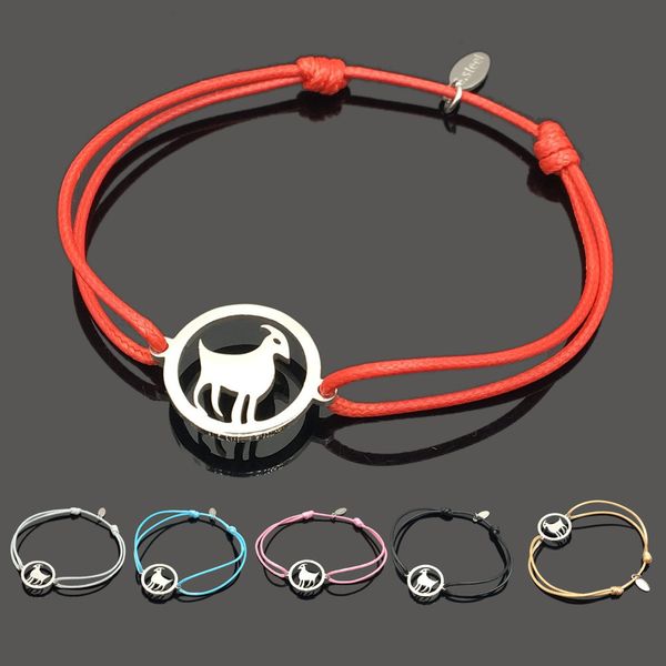

goat stainless steel can adjust rope bracelet stainless steel pendeloque cut bracelet, Golden;silver