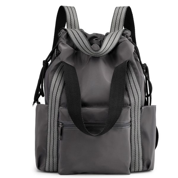 

ladies nylon backpack, multifunctional bag, fashion shoulder bag, girl drawstring backpack, multi backpack for young girls gray