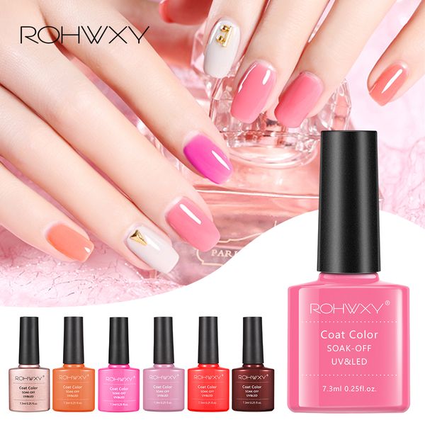

rohwxy 60 colors uv nail gel polish nail art design gel varnish shiny soak off polish manicure varnish lacquer, Red;pink