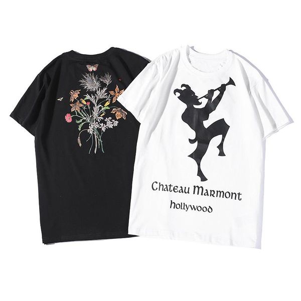 

19ss luxury mens designer t shirt women casual short sleeve mens round neck tees black white, White;black