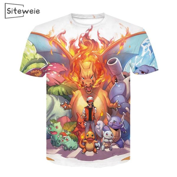 

siteweie 2020 3d printed t shirt cartoon men summer short sleeve funny tees fashion casual clothing l102, White;black