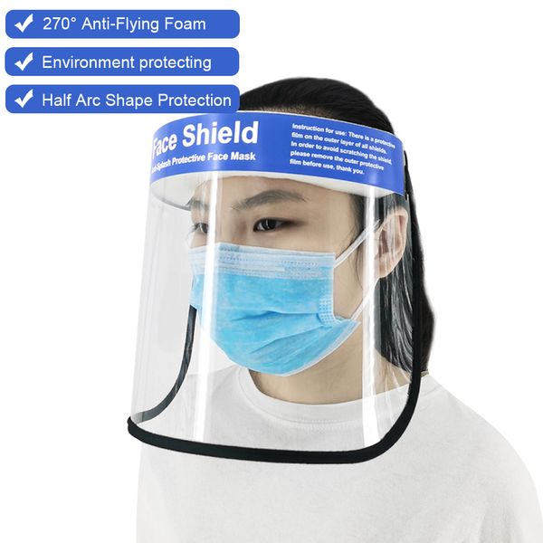 

safe face shield anti flying spit droplet dust-proof protect shield mask reusable face transparent breathable windproof dustproof hat shield