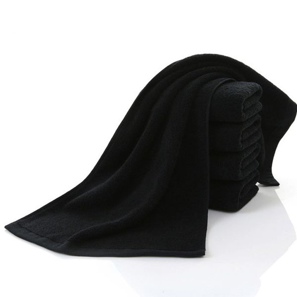 

qqpqgg pure cotton do not fade black towel hair salon beauty salon thickened absorbent black towels bath towel set home spa