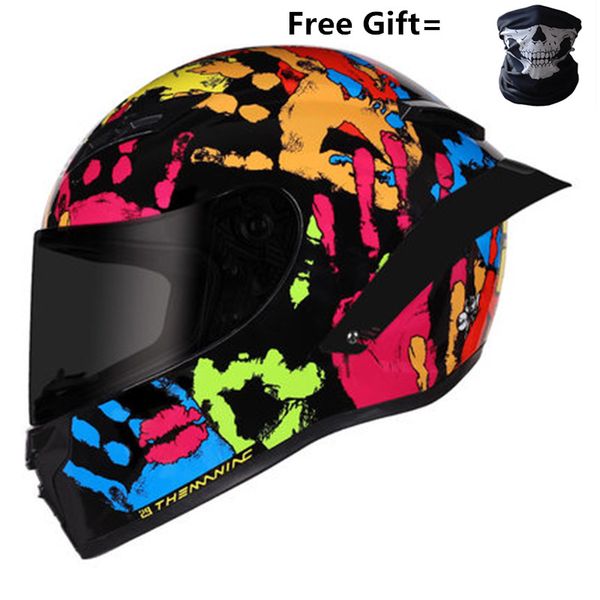

full face palm drawing motorcycle helmet professional racing helmet dot rainbow visor motocross off road touring