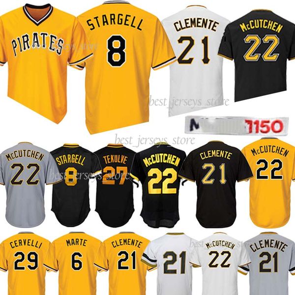 

Pittsburgh 21 Roberto Clemente 8 Stargell Majestic Baseball jerseys 29 Francisco Cervelli Pirates 27 Kent Tek Jersey 2019 TOP quality