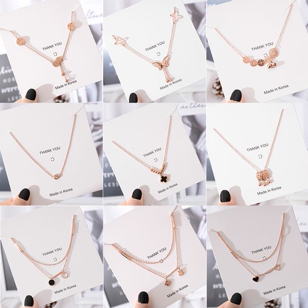 

2019 titanium steel rose gold butterfly anklet japanese and korean-style fashion anklet womens minimalist wild personality students does not, Red;blue