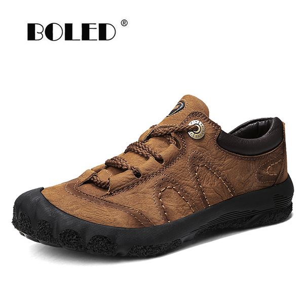 

spring autumn boots men comfortable waterproof ankle boots plus size handmade walking men shoes zapatos hombre, Black