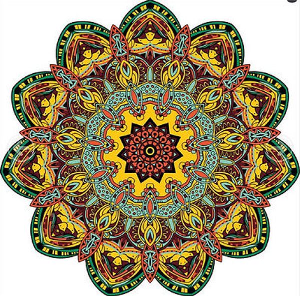 

printed indian mandala round beach towel yoga blanket