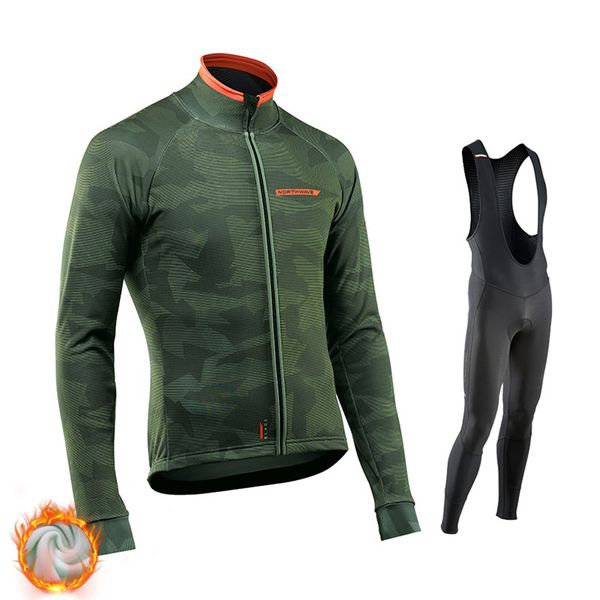 

2019 northwave winter thermal fleece cycling jersey set warmer ropa ciclismo men long sleeve mtb cycling clothing triathlon suit, Black;blue