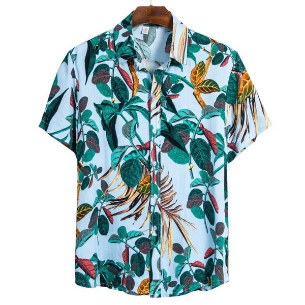 

men's fashion print shirts casual button down mens ethnic short sleeve casual printing hawaiian shirt slim fit party shirts 01, White;black