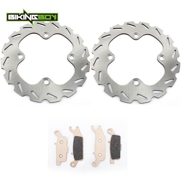 

bikingboy 2 rear brake discs disks rotors + 2 set pads for grizzly yfm 550 yfm700 2009 2010 2011 2012 2013 2014 auto fi
