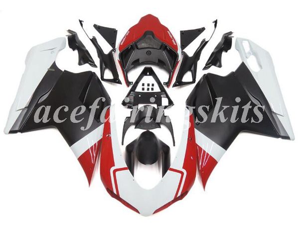 

new abs motorcycle full fairings kit fit for ducati 848 1098 1198 1098s 1098r evo 2007 2008 2009 2010 2011 2012 custom black matte red