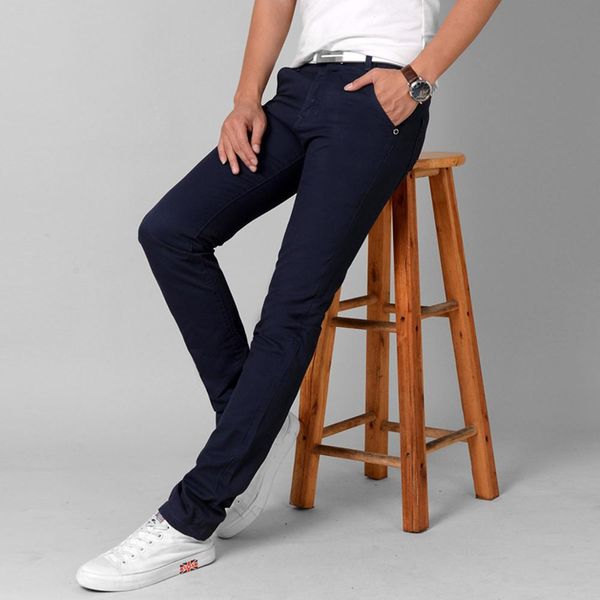

2018 casual pencil pants men super comfortable pants slim pockets mens trousers men brand fashion straight pant male soft cotton, Black