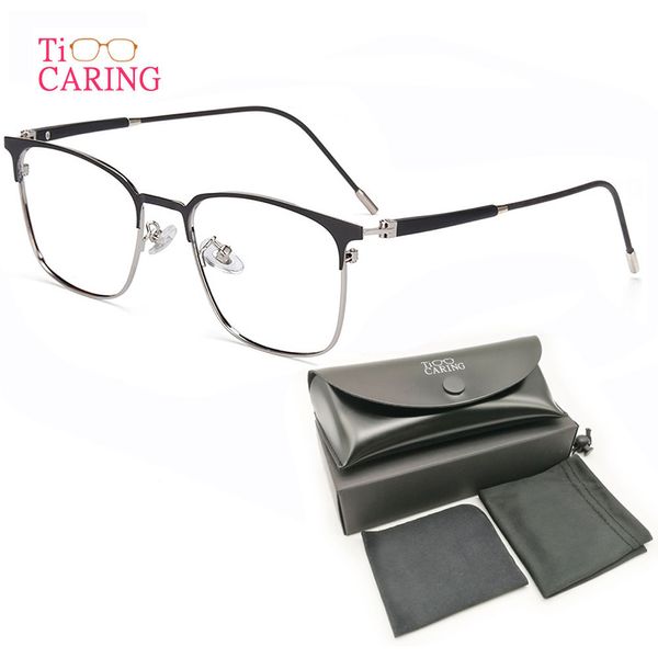

титановые оптические очки кадр мужчины очки женщины бренд дизайнер близорукость очки старинные квадратные очки кадр, Silver