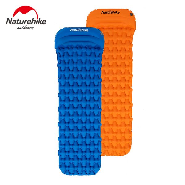 

naturehike outdoor camping mat with pillow air bag sleeping inflatable pad hiking single moisture-proof mattress