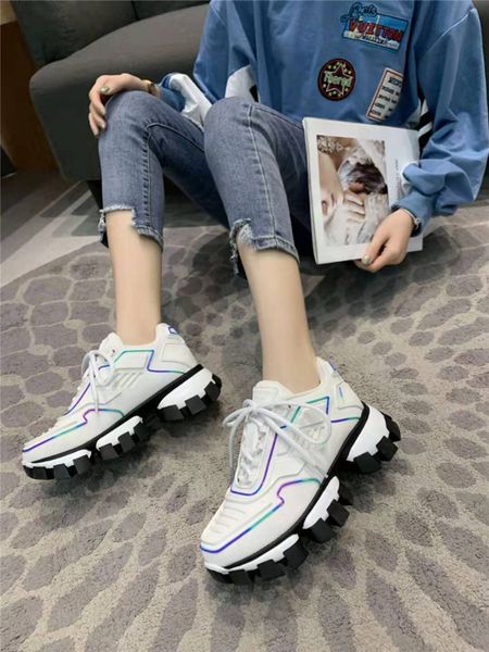 

fashion brand women's shoes luxury platform boots p home dad shoes couple wild color matching sports casual shoes large size 35-45 a00, Black