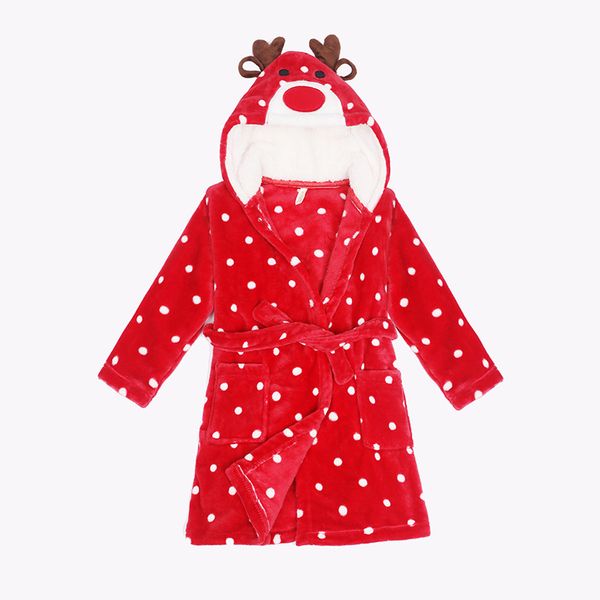 

Winter Children Pajamas Flannel Toddler Robes Hooded Sleepwear Girls Roupao Infantil Bathrobe Kids Clothes Boys Homewear