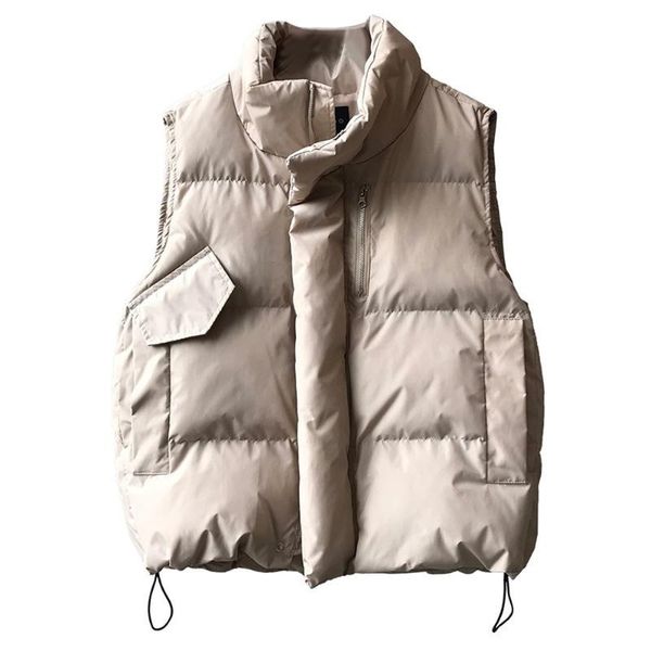 

2020 autumn winter women vest mandarin collar sleeveless short coat jacket waistcoat female women's cotton women's loose vest, Black;white