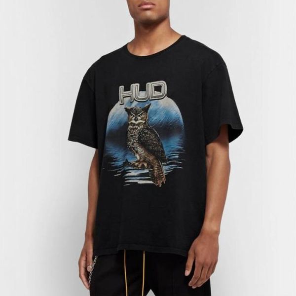 

20ss owl printed cartoon tee high street skateboard short sleeves summer hip hop t-shirt fashion men women tee breathable hfymtx764, White;black