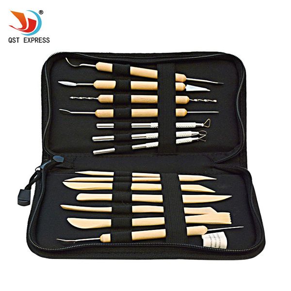 

14pcs wooden metal pottery sculpture molding carving professional clay tool kit