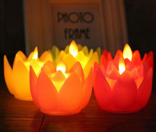 LED elektronisches Kerzenlicht Lotus Lotus Simulation Schaukel Kerze Dekoration Ornamente für buddhistische Lieferungen neuen Umweltschutz