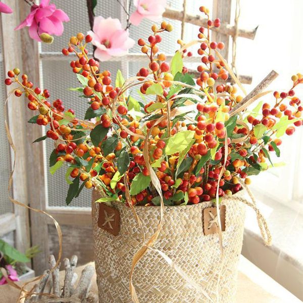 

long artificial berry branches flowers wedding decoration fake foam flowers home autumn decoration fall garden plant decor