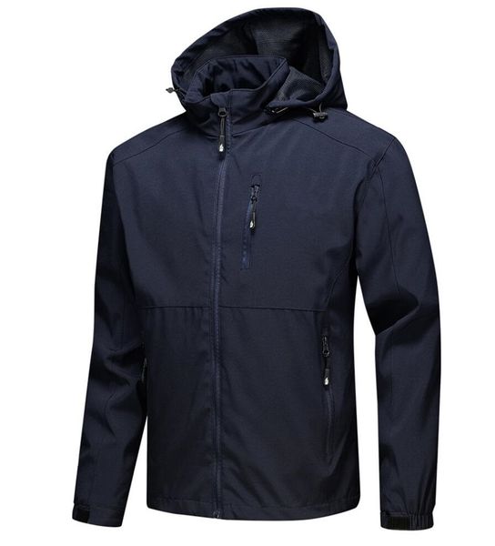 

new 2020 mens outdoor jackets spring autumn solid color windbreaker thin casual windbreaker stand collar hooded coats for man, Black;brown
