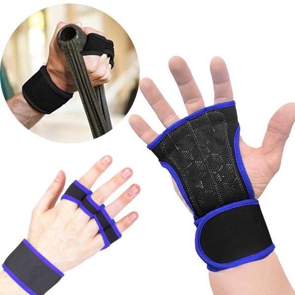 

weight lifting gloves sport fitness hand palm protector non-slip gym workout wrist support bodybuild exercise training equipment, Black
