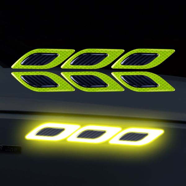 

car leaf board reflective sticker 3d carbon fiber truck auto motorcycle reflective safety warning strips anti-scratch accessorie