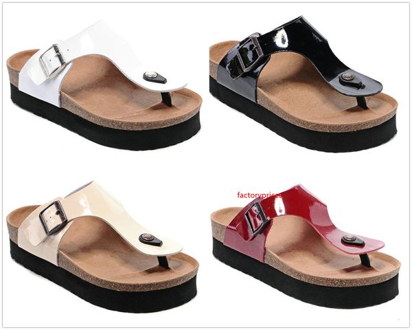 

new famous brand gizeh men flat heel flip flops women genuine leather casual sandals with buckle fashion summer beach thick bottom shoes