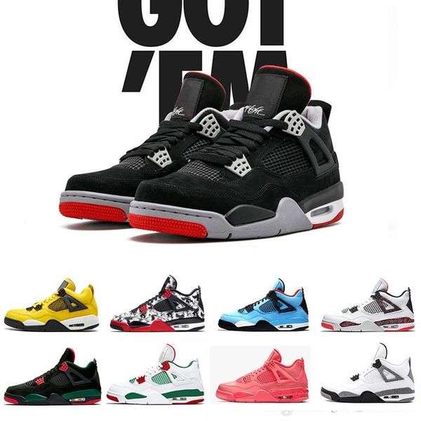 

With box de igner tattoo 4 ingle day 4 men women raptor ba ketball hoe white cement retro grey black red bred j4 neaker